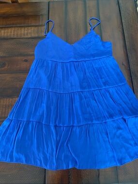 NAK Royal Blue Spaghetti Strap Tiered Sundress